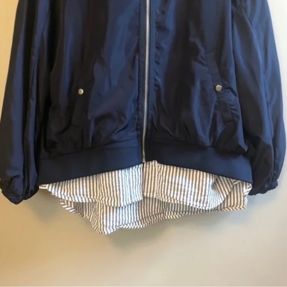 Zara Basic Windbreaker Blue Rain Jacket Size XL - Picture 10 of 10